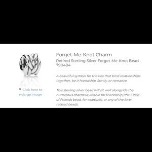 Retired Pandora Forget-Me Knot Charm Sterling